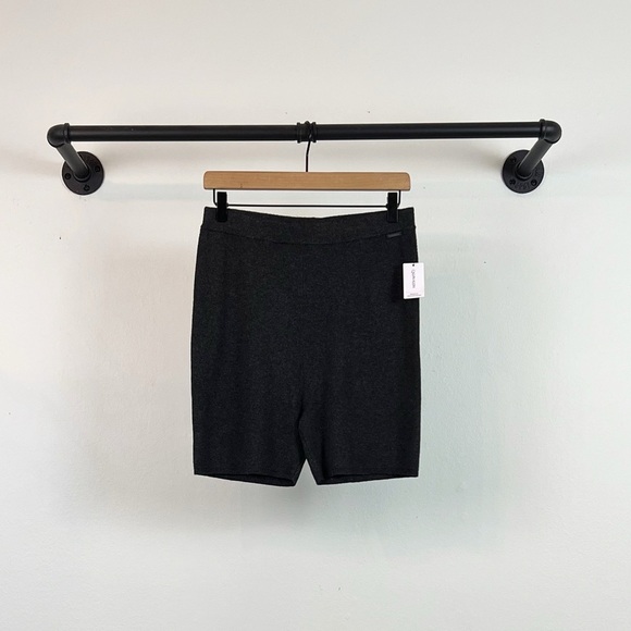 NWT Calvin Klein Sweater Lounge Sleep Short in Charcoal Heather - Picture 6 of 10
